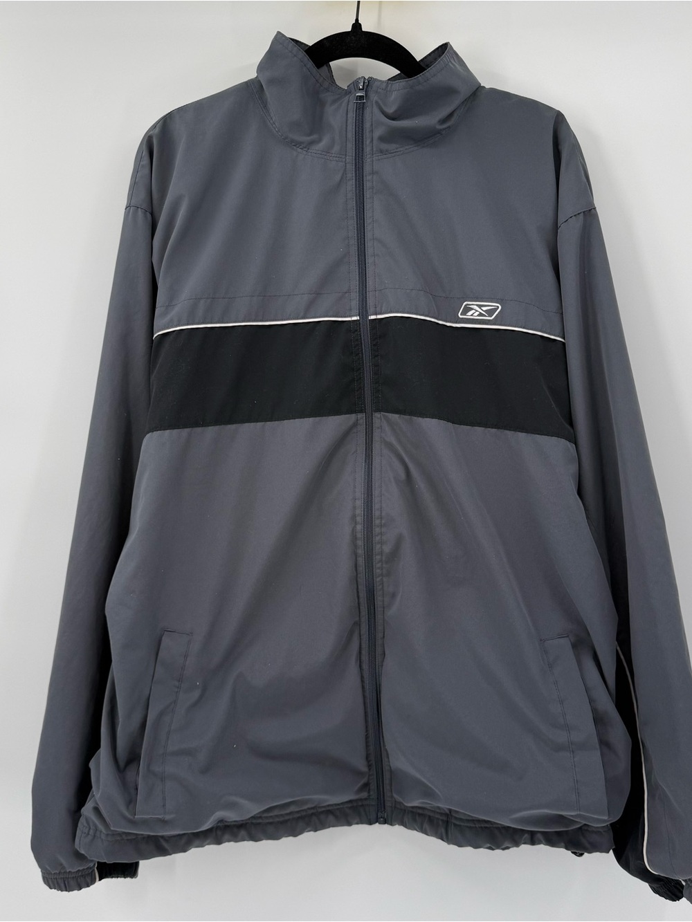 Reebok Men’s Gray Jacket with Black Chest Stripe